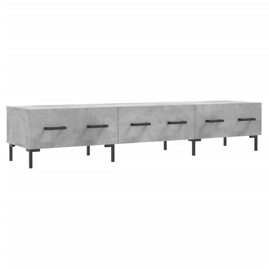 Meuble TV gris béton 150x36x30 cm bois d'ingénierie - 2