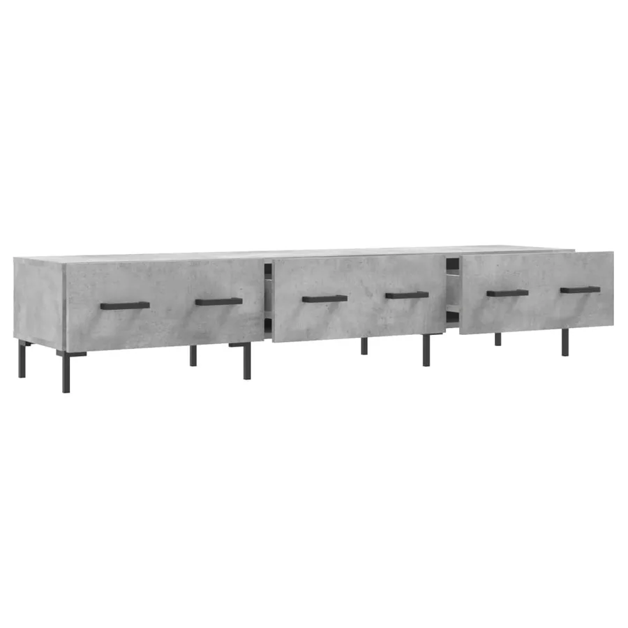 Meuble TV gris béton 150x36x30 cm bois d'ingénierie - 6