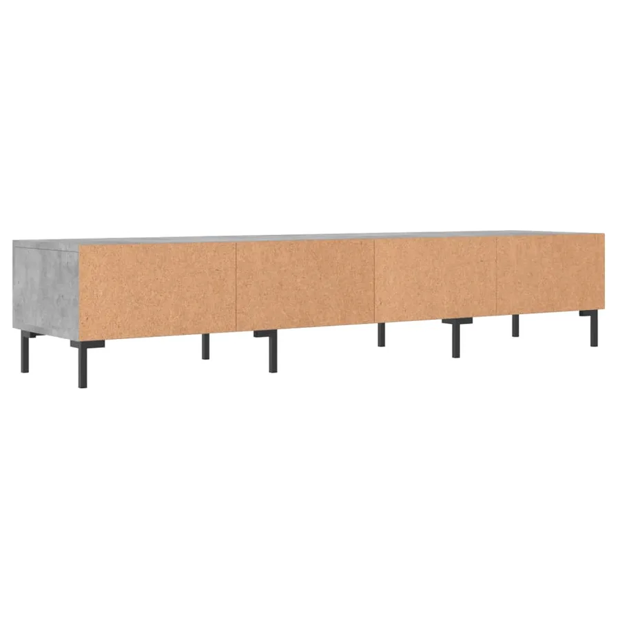 Meuble TV gris béton 150x36x30 cm bois d'ingénierie - 8