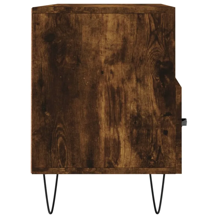 Meuble TV chêne fumé 102x36x50 cm bois d'ingénierie - 7