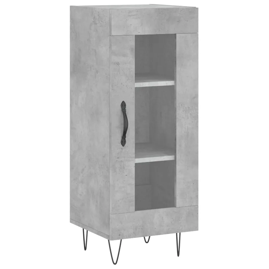 Buffet Gris béton 34,5x34x90 cm Bois d'ingénierie - 2