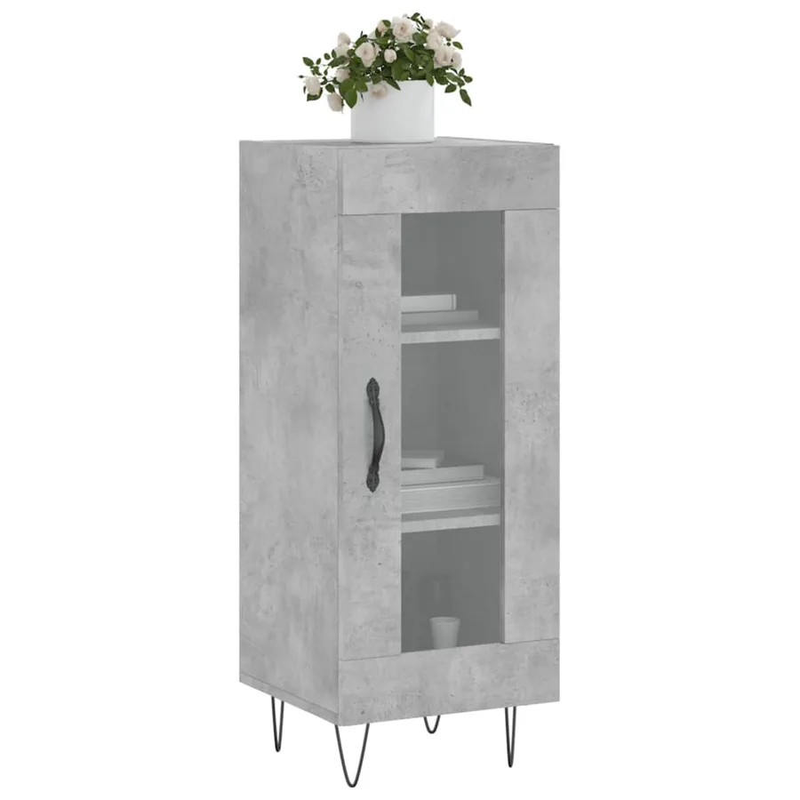 Buffet Gris béton 34,5x34x90 cm Bois d'ingénierie - 3