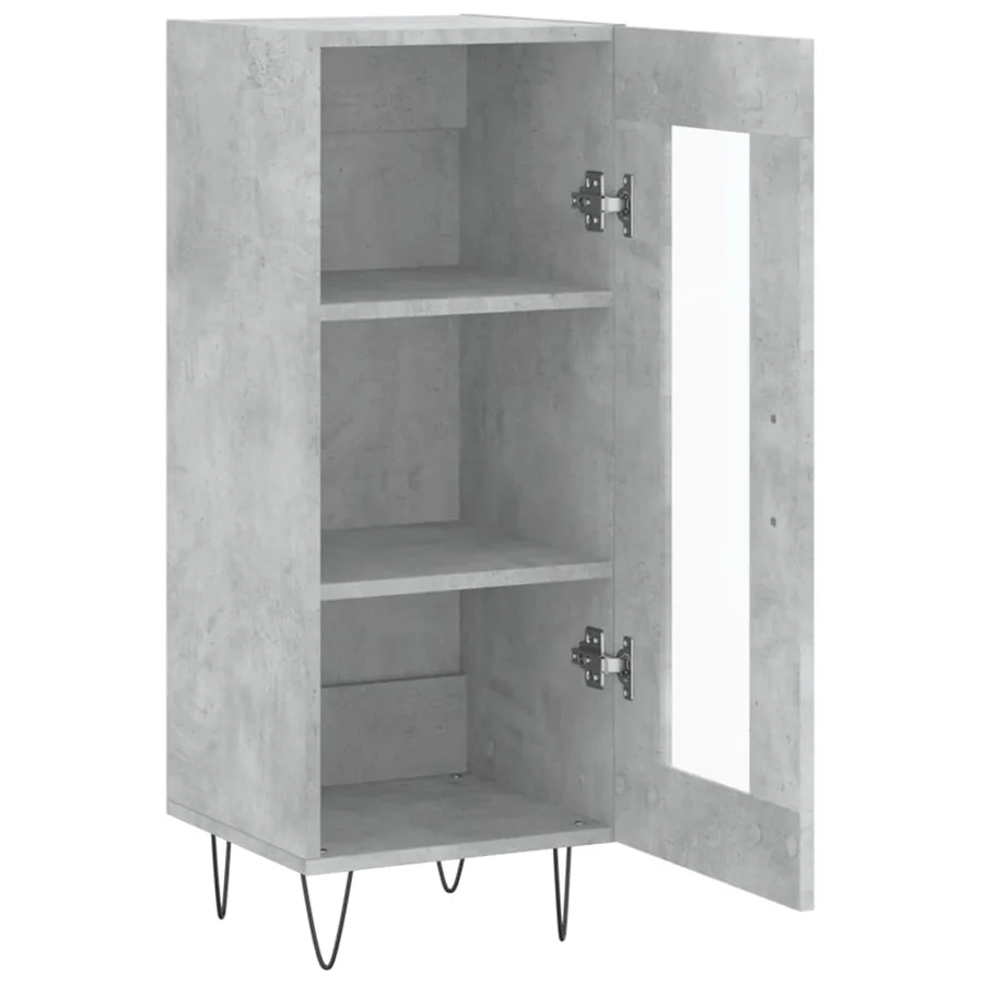 Buffet Gris béton 34,5x34x90 cm Bois d'ingénierie - 6