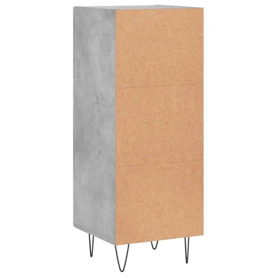 Buffet Gris béton 34,5x34x90 cm Bois d'ingénierie - 8