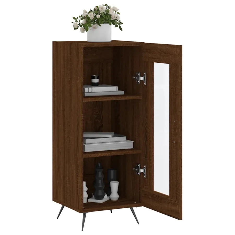 Buffet Chêne marron 34,5x34x90 cm Bois d'ingénierie - 4