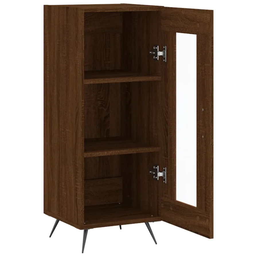 Buffet Chêne marron 34,5x34x90 cm Bois d'ingénierie - 6