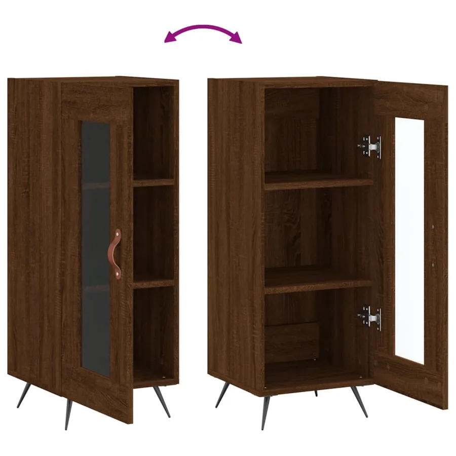 Buffet Chêne marron 34,5x34x90 cm Bois d'ingénierie - 9