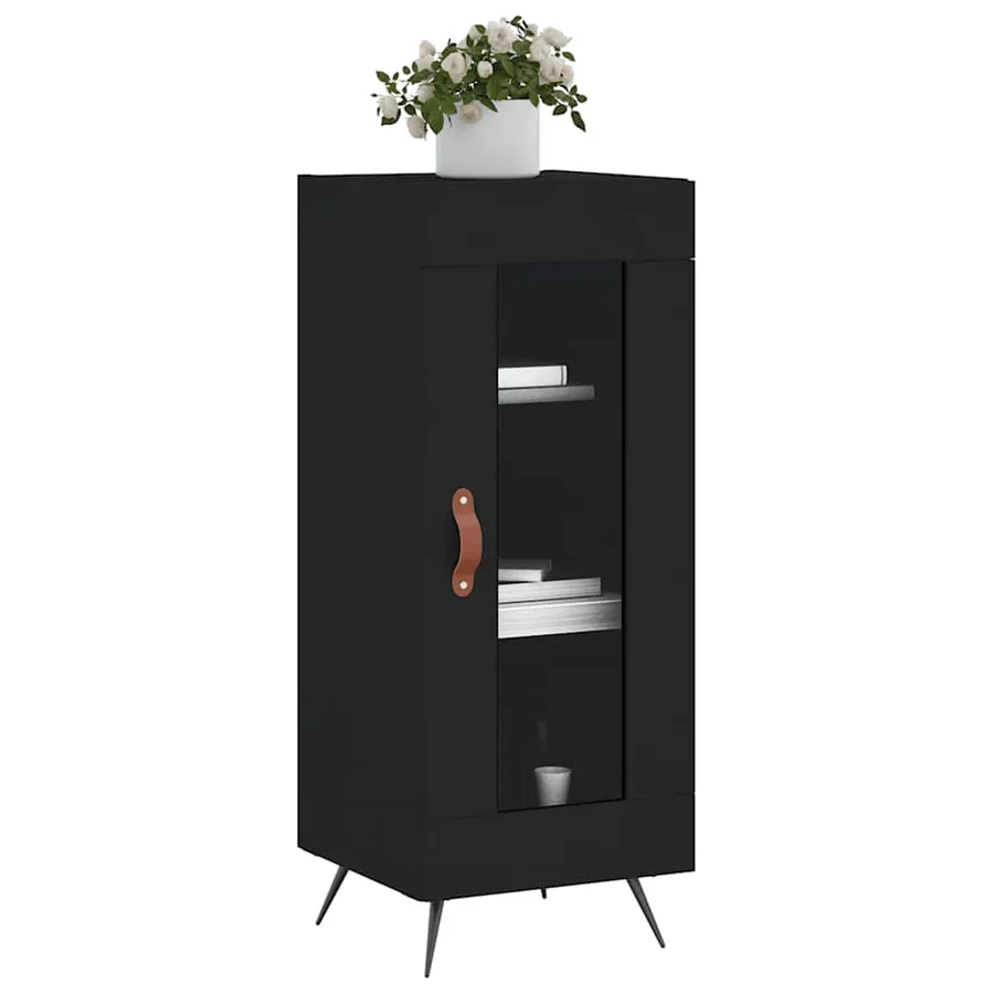 Buffet Noir 34,5x34x90 cm Bois d'ingénierie - 3