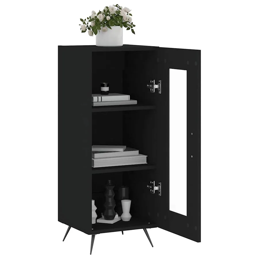 Buffet Noir 34,5x34x90 cm Bois d'ingénierie - 4