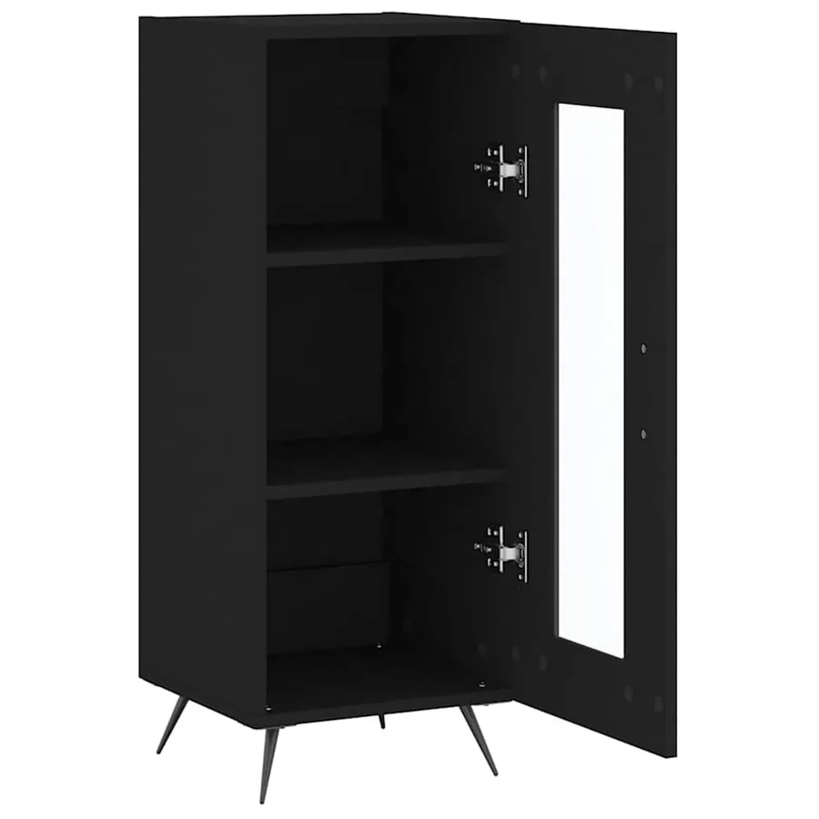 Buffet Noir 34,5x34x90 cm Bois d'ingénierie - 6