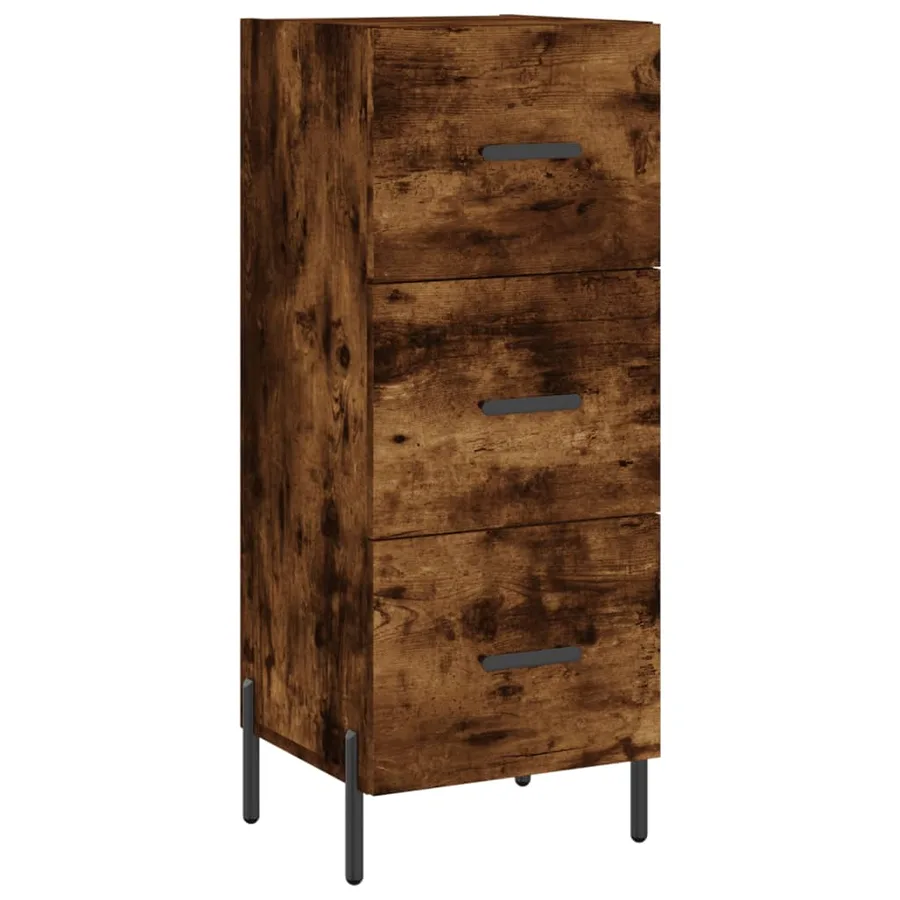 Buffet Chêne fumé 34,5x34x90 cm Bois d'ingénierie - 2