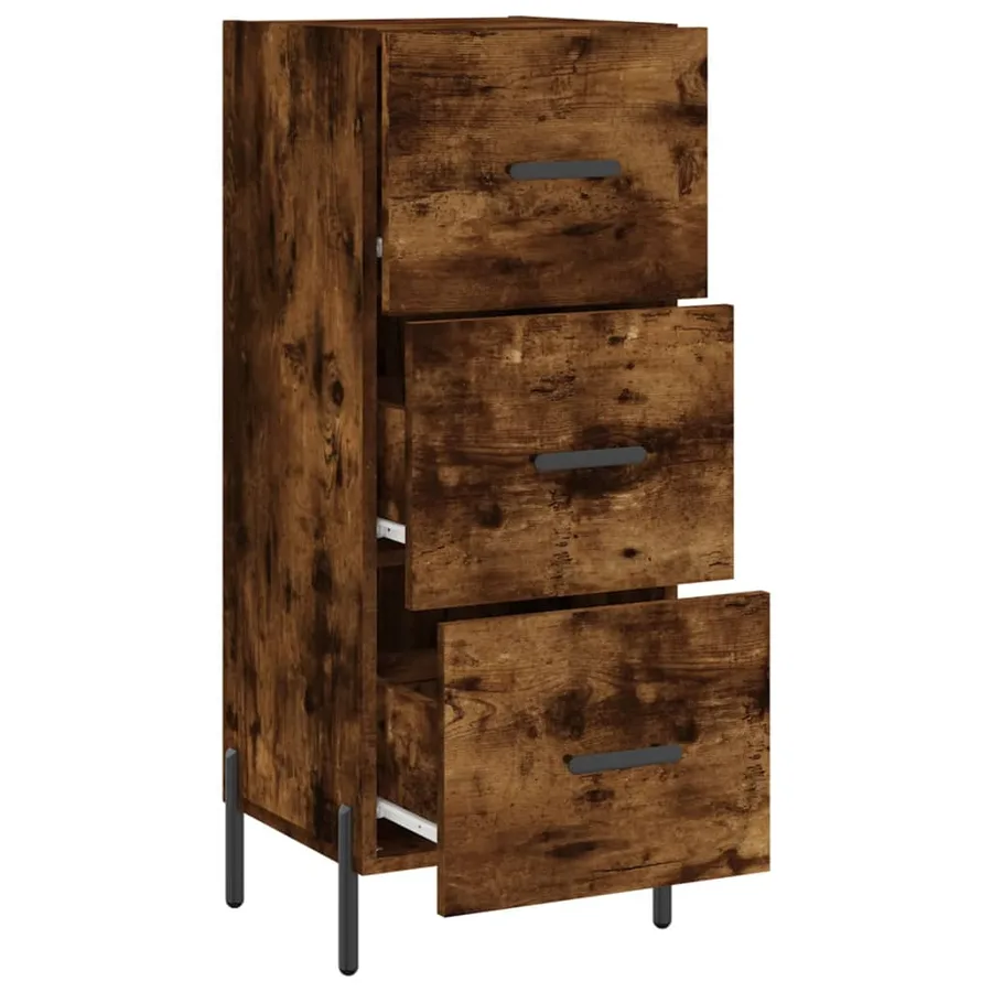 Buffet Chêne fumé 34,5x34x90 cm Bois d'ingénierie - 5