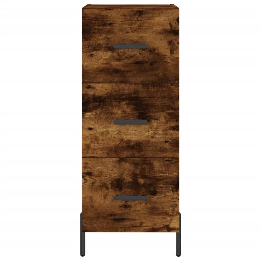 Buffet Chêne fumé 34,5x34x90 cm Bois d'ingénierie - 6