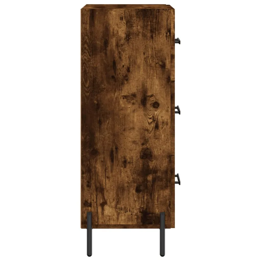 Buffet Chêne fumé 34,5x34x90 cm Bois d'ingénierie - 7