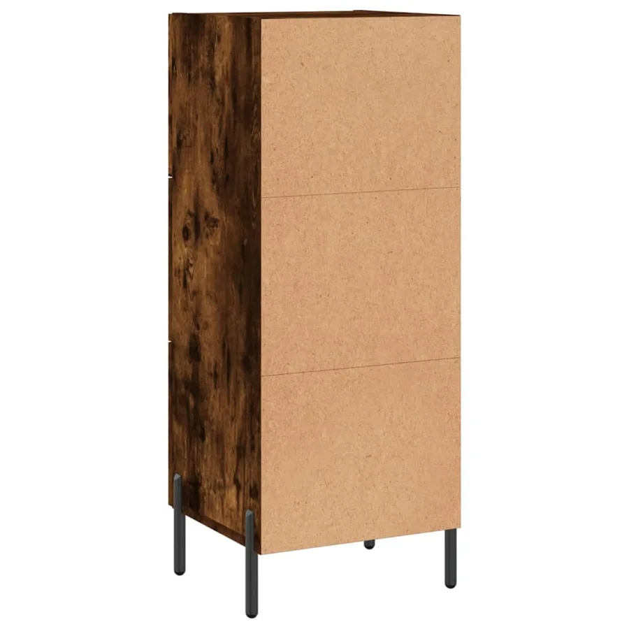 Buffet Chêne fumé 34,5x34x90 cm Bois d'ingénierie - 8