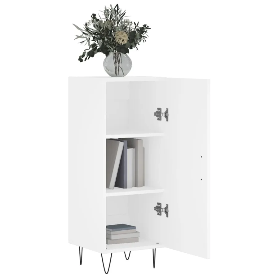 Buffet blanc 34,5x34x90 cm bois d'ingénierie - 4
