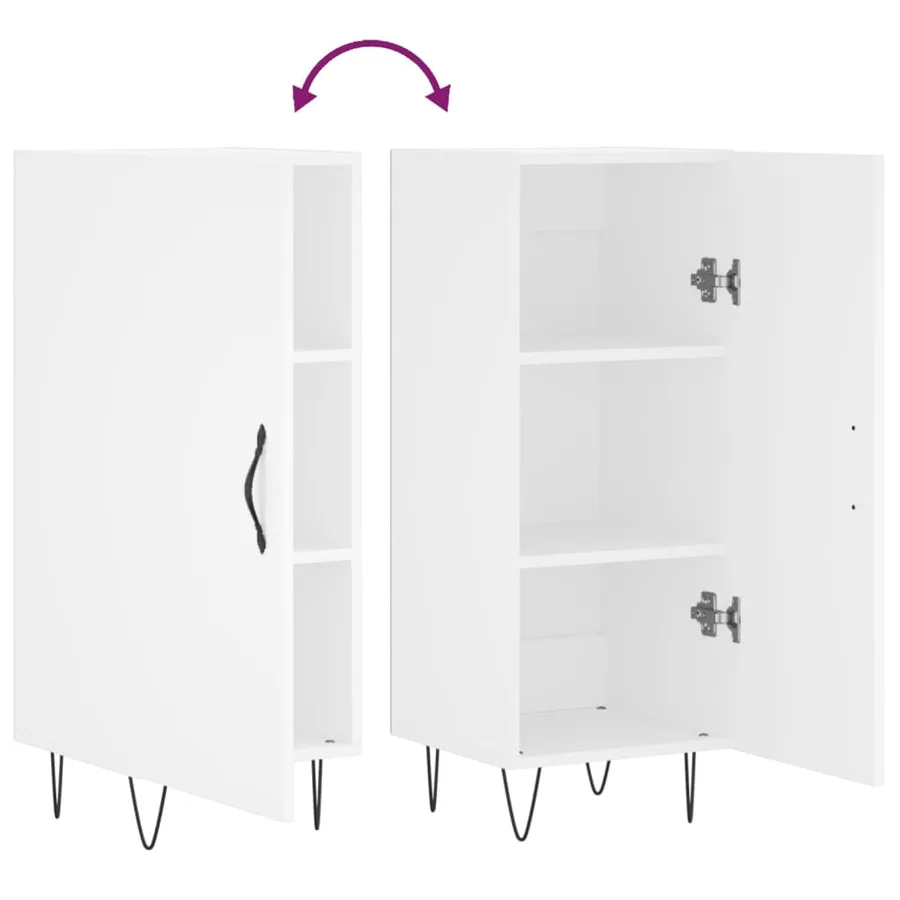 Buffet blanc 34,5x34x90 cm bois d'ingénierie - 9