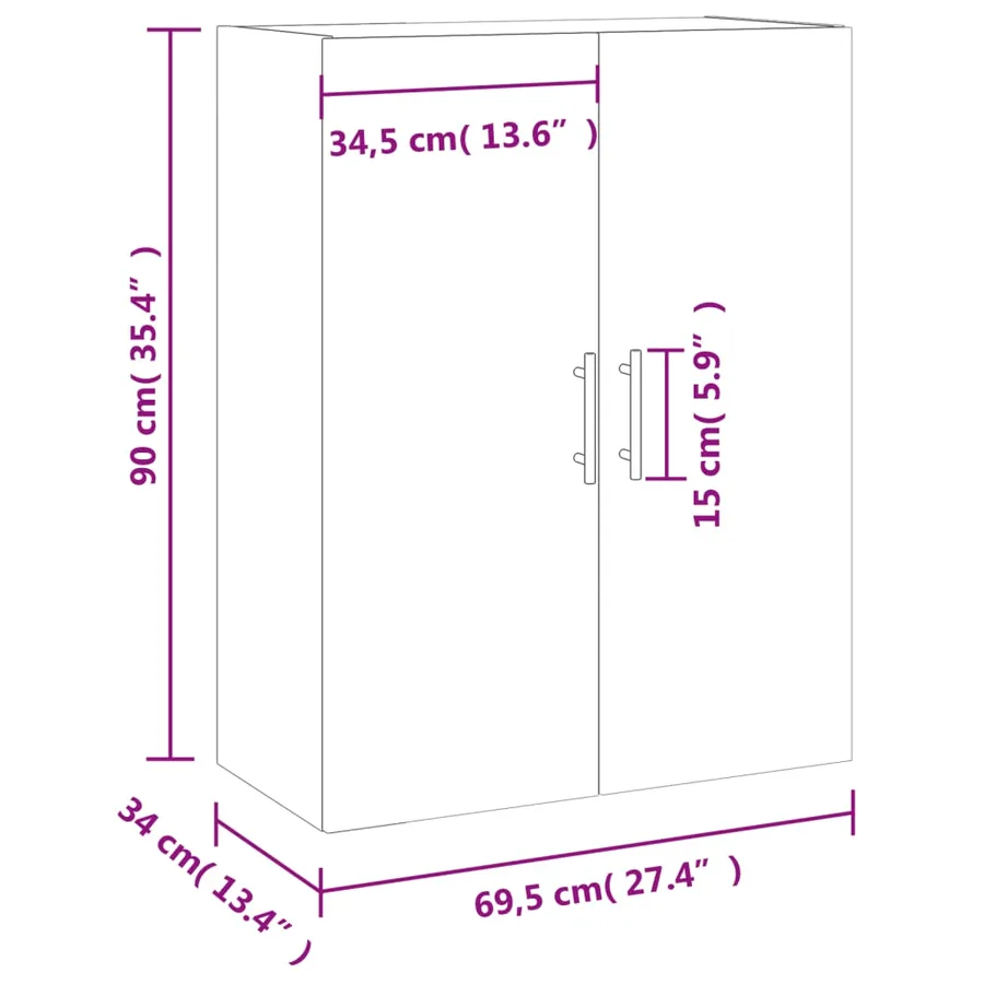 Armoire murale gris béton 69,5x34x90 cm - 13