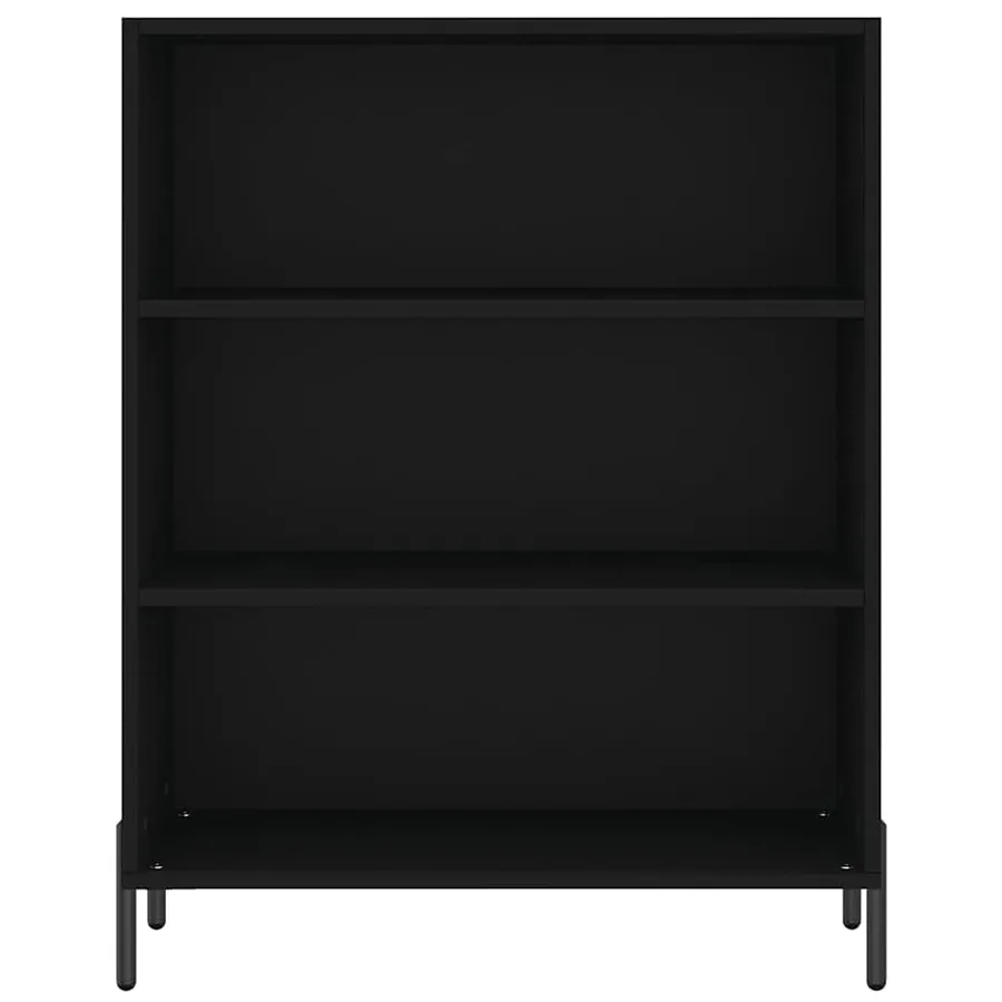 Armoire à étagères noir 69,5x32,5x90 cm bois d'ingénierie - 4