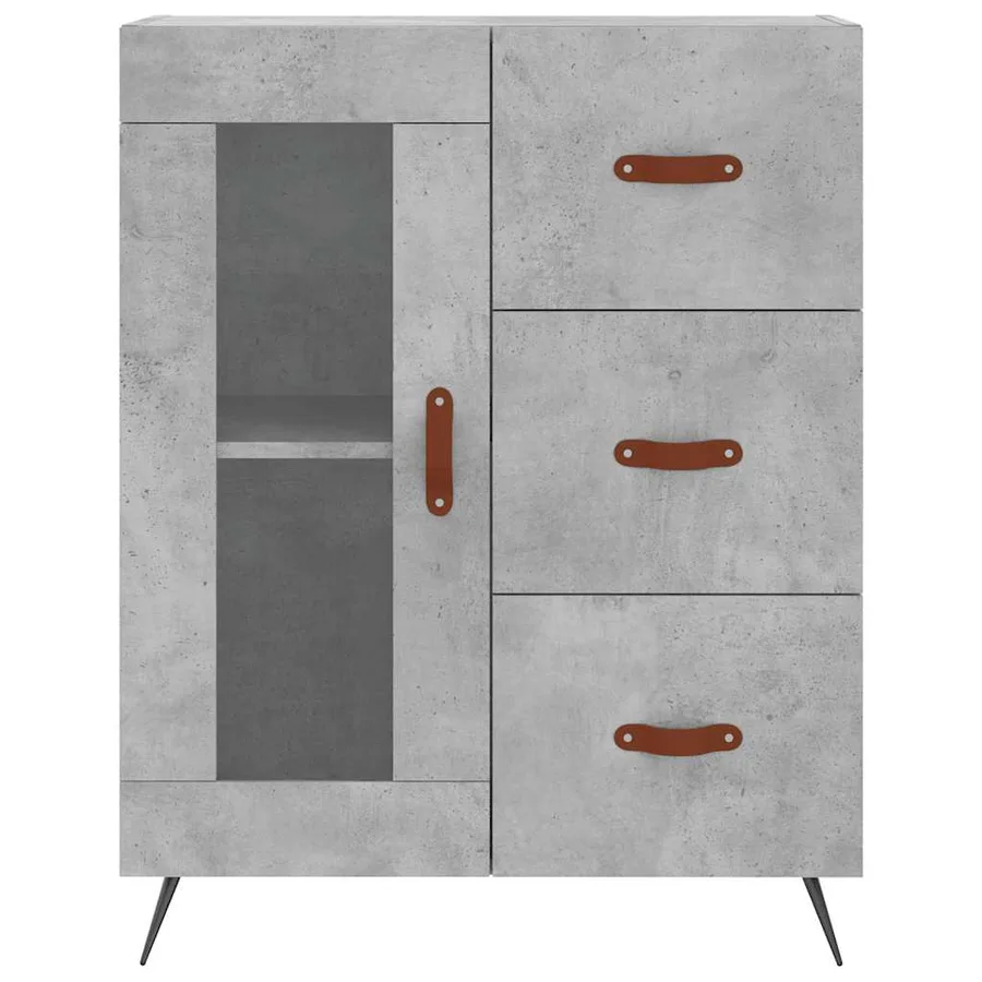 Buffet gris béton 69,5x34x90 cm bois d'ingénierie - 5
