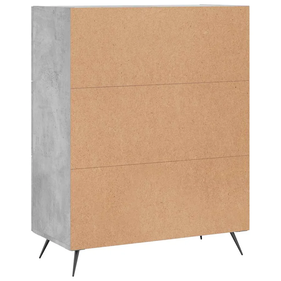 Buffet gris béton 69,5x34x90 cm bois d'ingénierie - 8