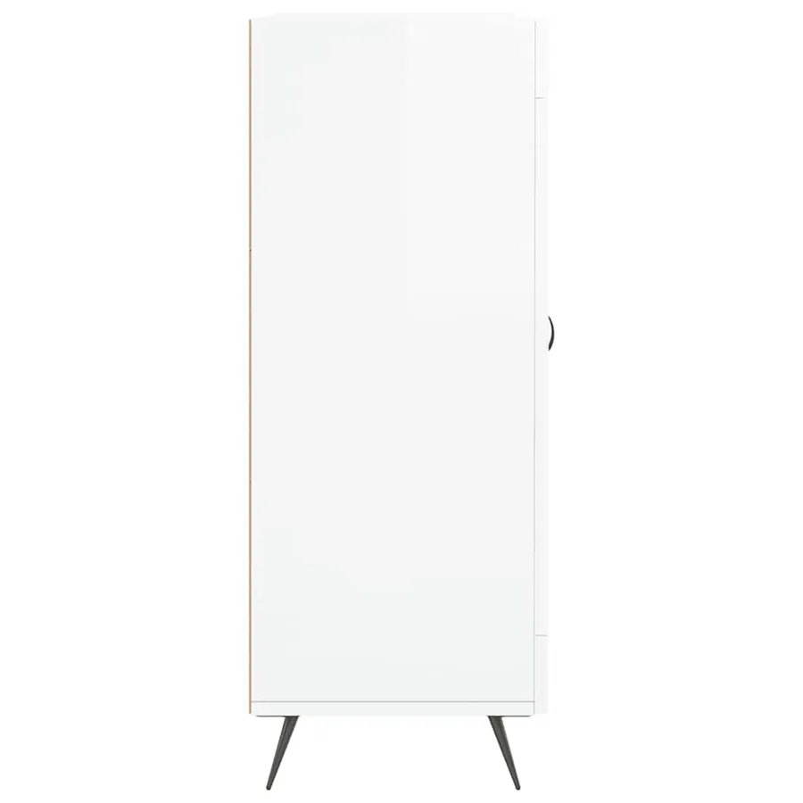 Buffet Blanc brillant 69,5x34x90 cm Bois d'ingénierie - 7