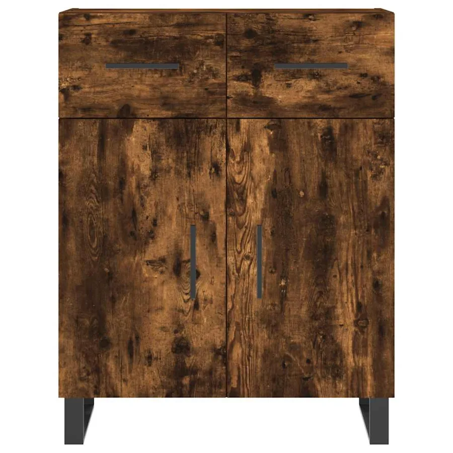 Buffet chêne fumé 69,5x34x90 cm bois d'ingénierie - 6