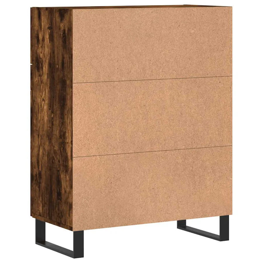 Buffet chêne fumé 69,5x34x90 cm bois d'ingénierie - 8