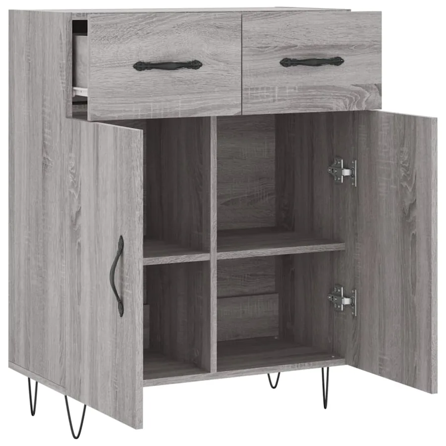 Buffet sonoma gris 69,5x34x90 cm bois d'ingénierie - 5
