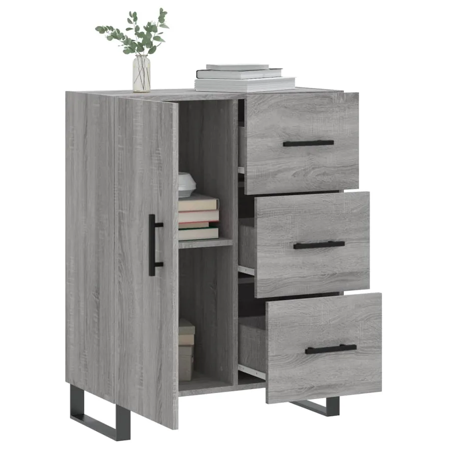 Buffet sonoma gris 69,5x34x90 cm bois d'ingénierie - 4
