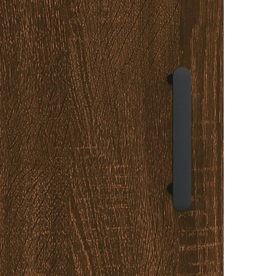 Buffet chêne marron 69,5x34x90 cm bois d'ingénierie - 10