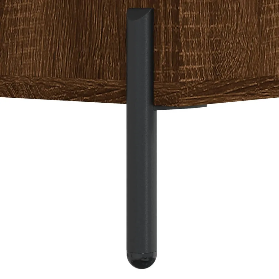 Buffet chêne marron 69,5x34x90 cm bois d'ingénierie - 11