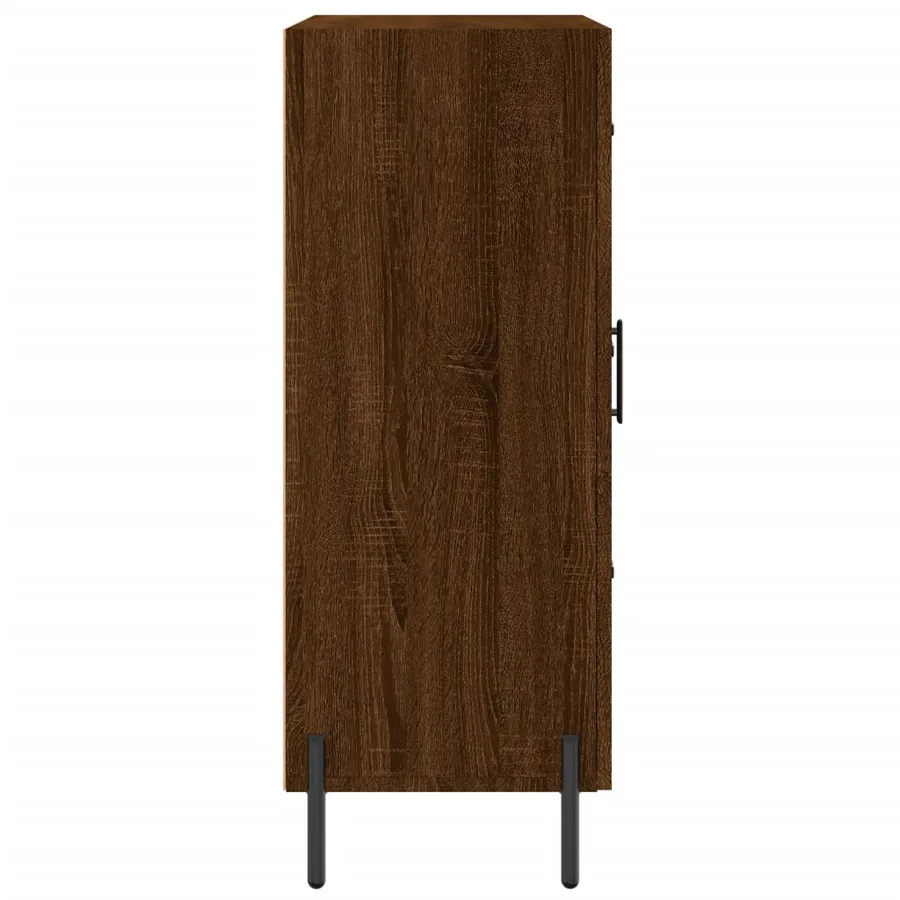 Buffet chêne marron 69,5x34x90 cm bois d'ingénierie - 7
