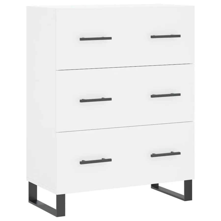 Buffet blanc 69,5x34x90 cm bois d'ingénierie - 2
