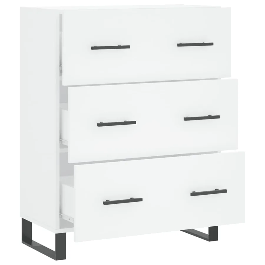 Buffet blanc 69,5x34x90 cm bois d'ingénierie - 6