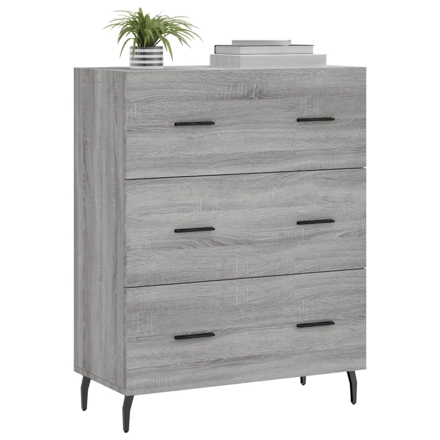 Buffet sonoma gris 69,5x34x90 cm bois d'ingénierie - 3