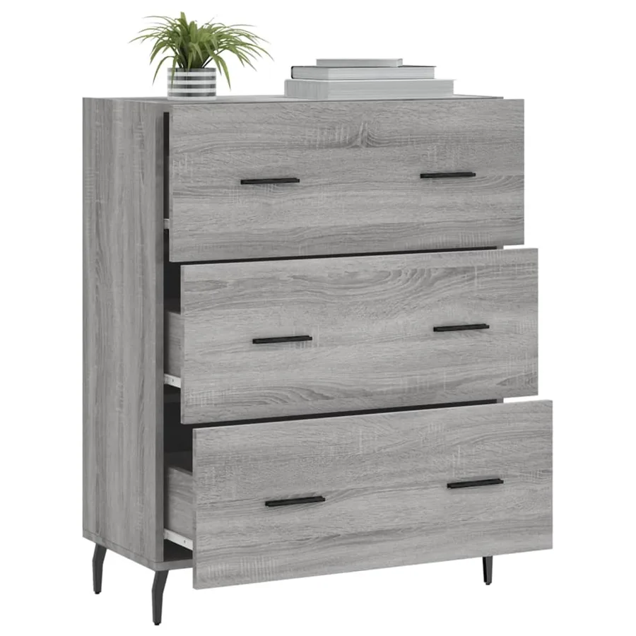 Buffet sonoma gris 69,5x34x90 cm bois d'ingénierie - 4