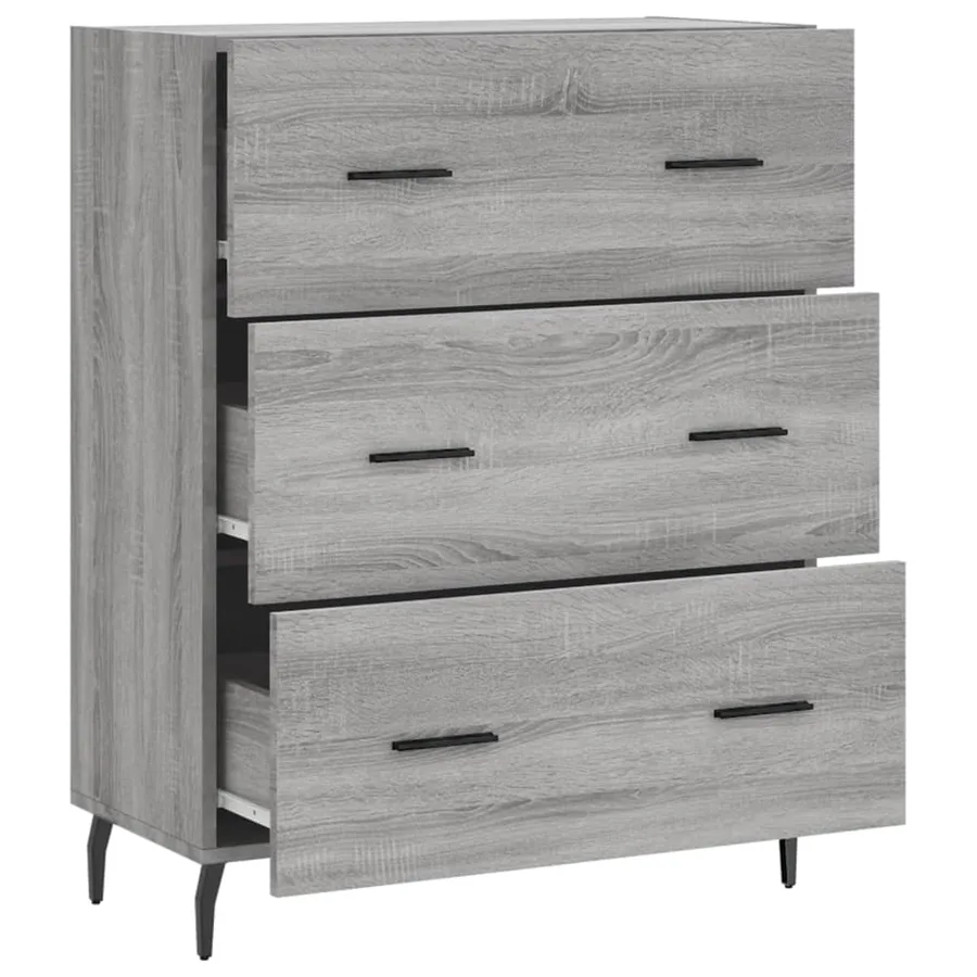 Buffet sonoma gris 69,5x34x90 cm bois d'ingénierie - 6