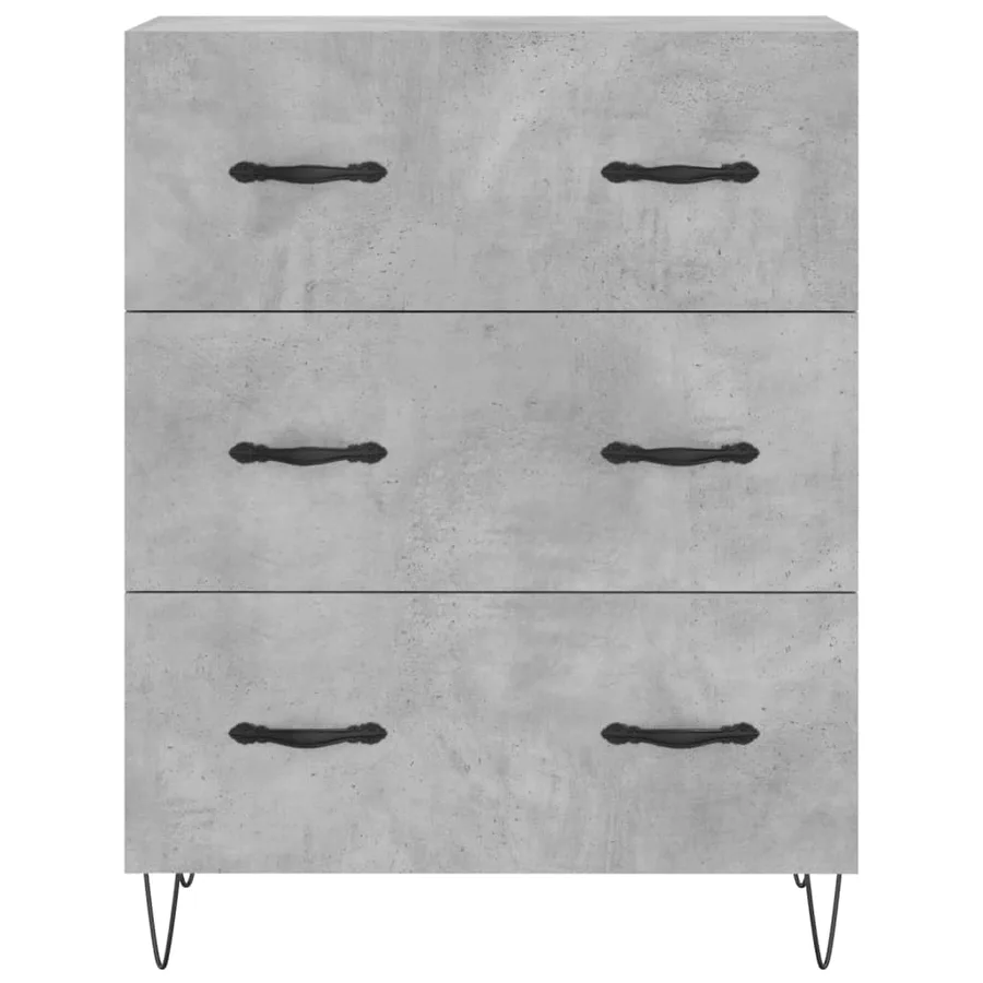 Buffet gris béton 69,5x34x90 cm bois d'ingénierie - 5