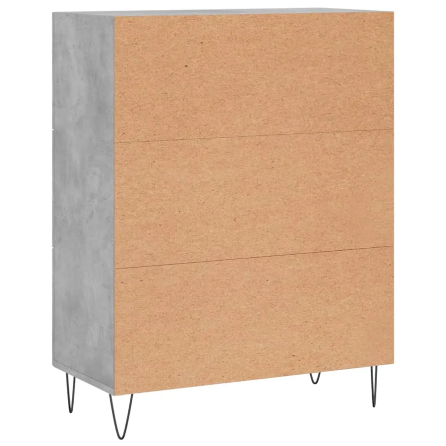 Buffet gris béton 69,5x34x90 cm bois d'ingénierie - 8