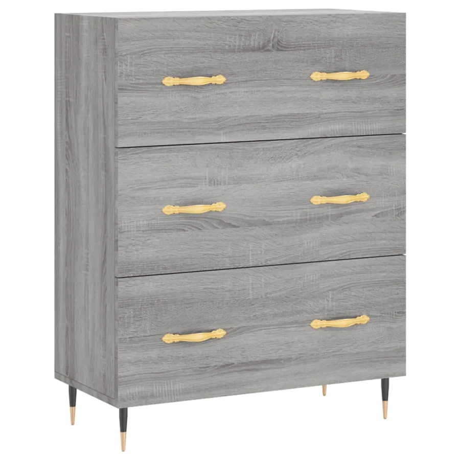 Buffet sonoma gris 69,5x34x90 cm bois d'ingénierie - 2