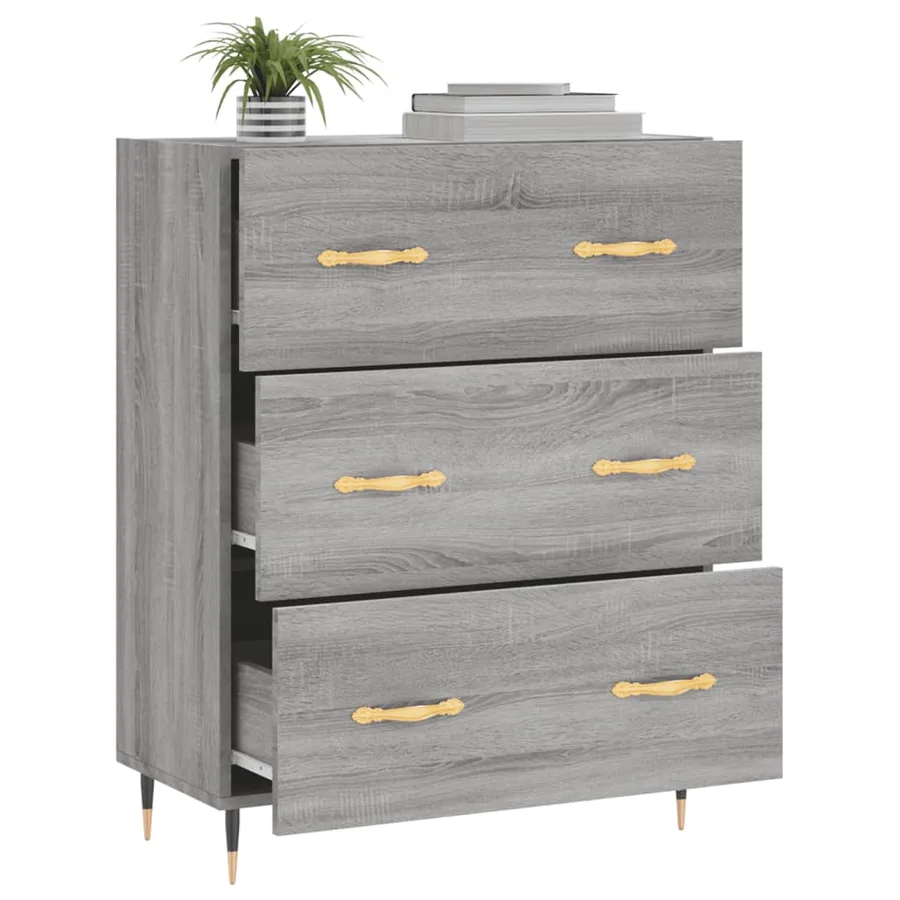 Buffet sonoma gris 69,5x34x90 cm bois d'ingénierie - 4