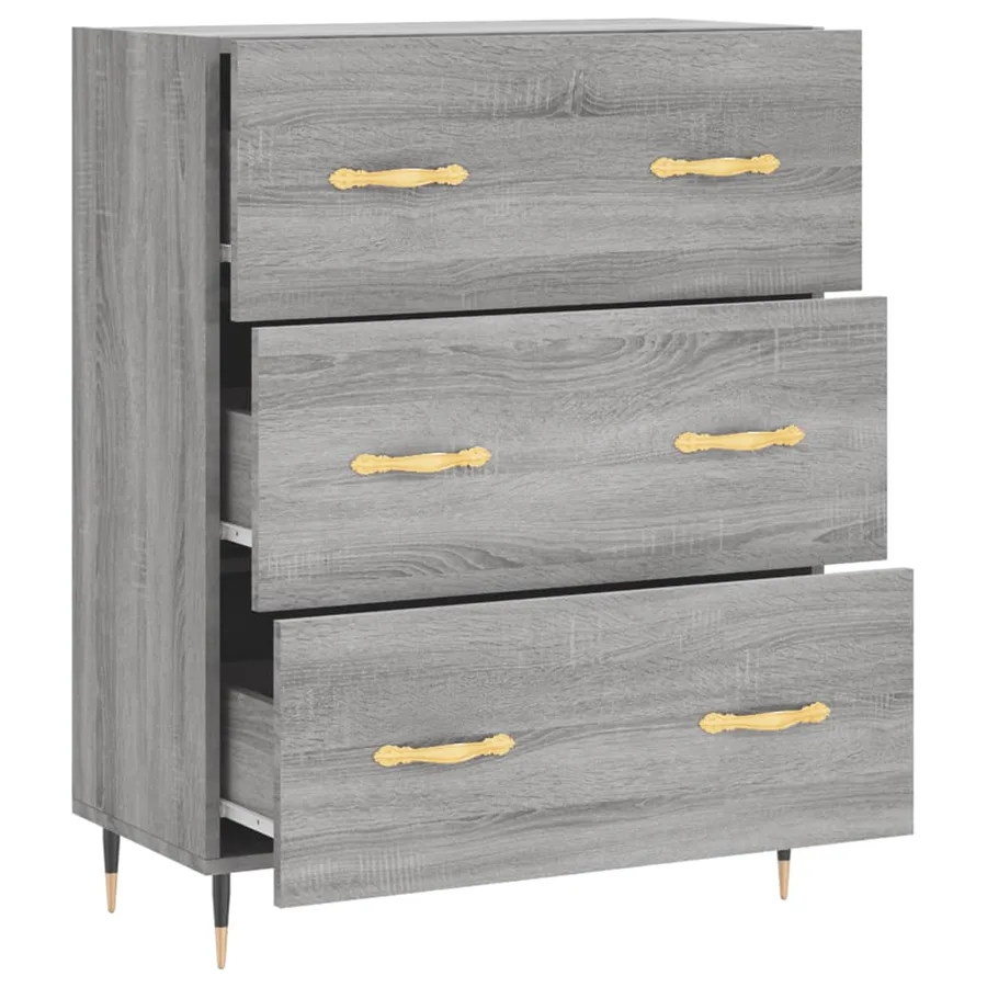 Buffet sonoma gris 69,5x34x90 cm bois d'ingénierie - 6