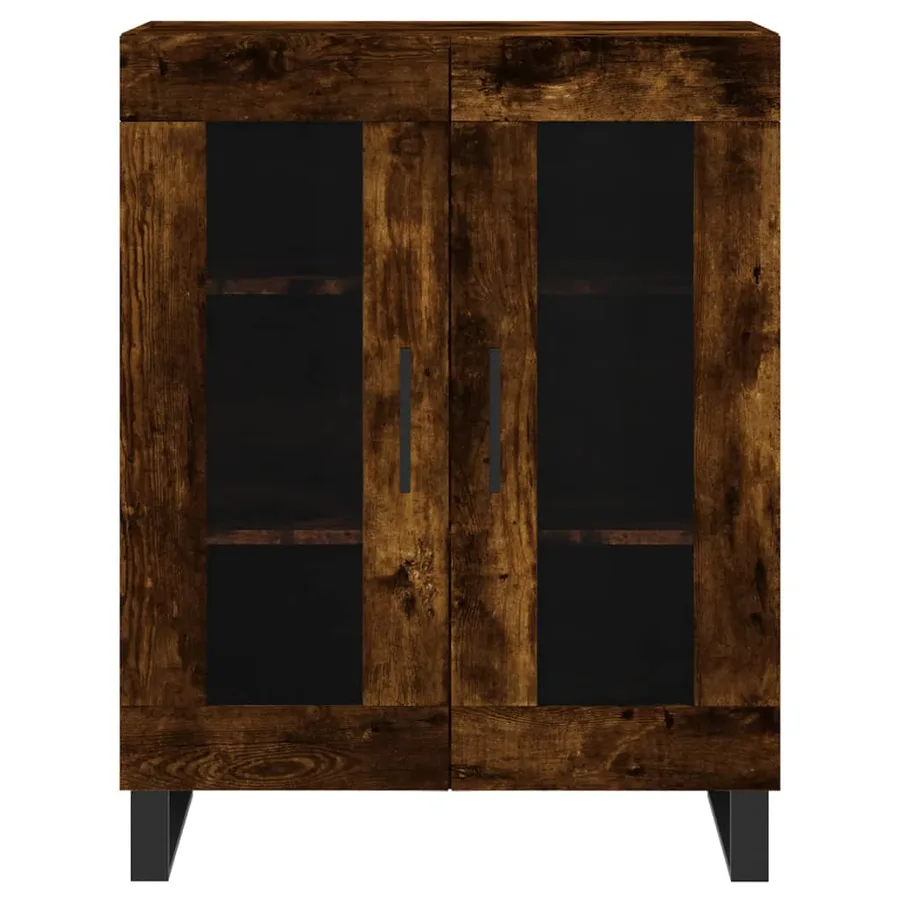 Buffet chêne fumé 69,5x34x90 cm bois d'ingénierie - 5