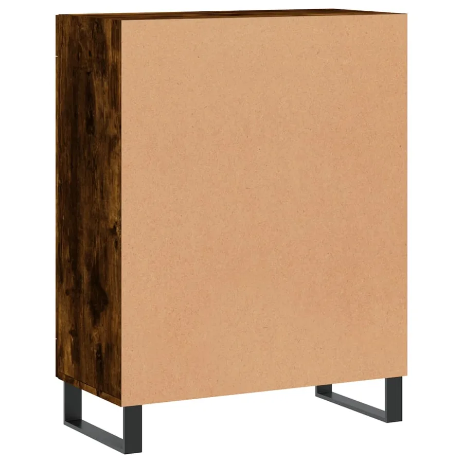 Buffet chêne fumé 69,5x34x90 cm bois d'ingénierie - 8