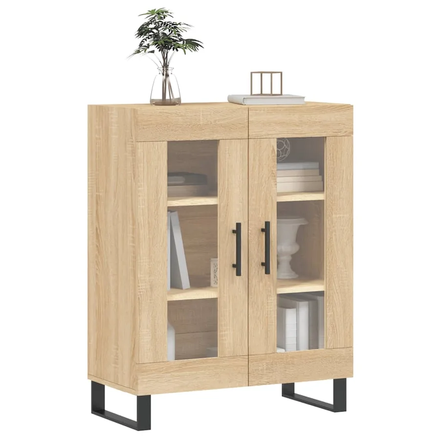Buffet chêne sonoma 69,5x34x90 cm bois d'ingénierie - 3