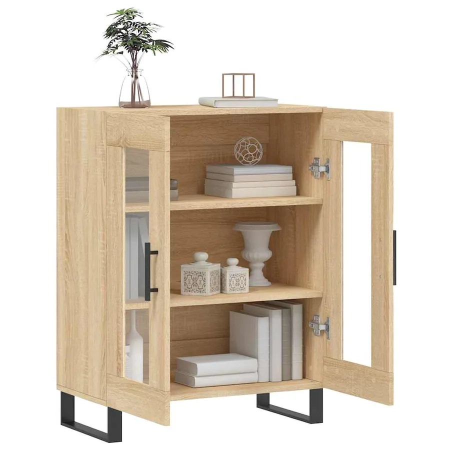 Buffet chêne sonoma 69,5x34x90 cm bois d'ingénierie - 4