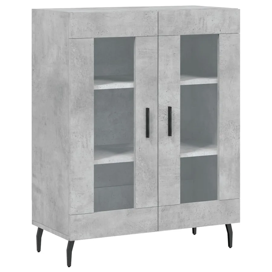 Buffet gris béton 69,5x34x90 cm bois d'ingénierie - 2