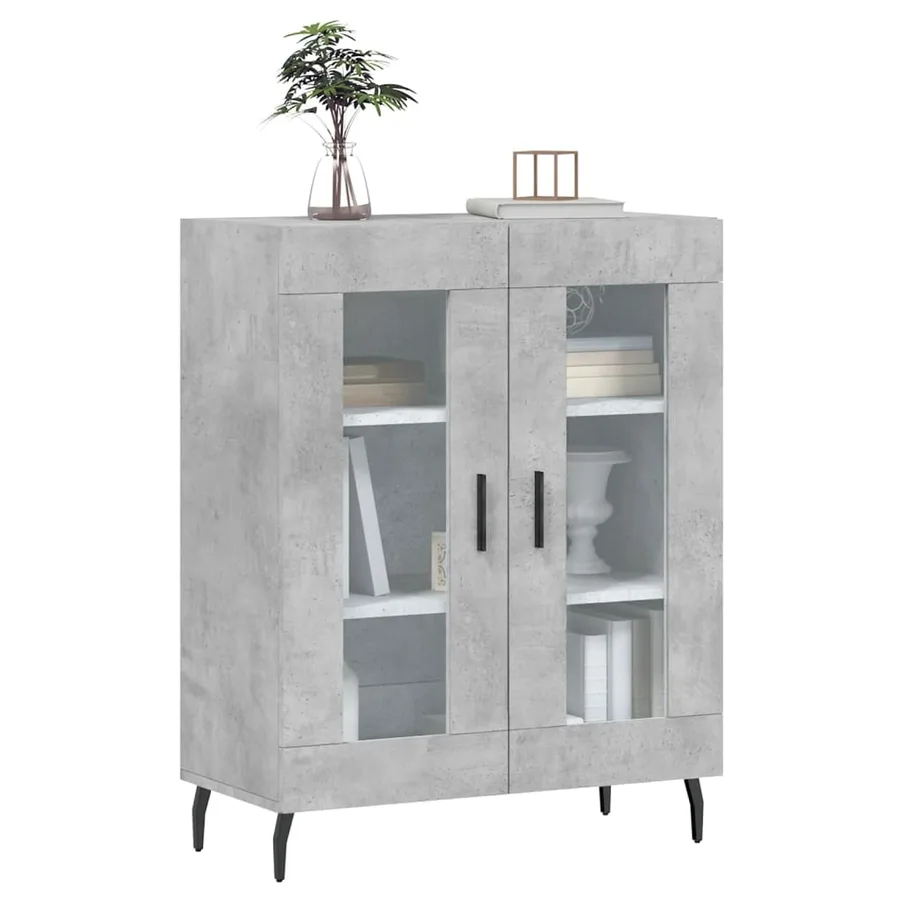 Buffet gris béton 69,5x34x90 cm bois d'ingénierie - 3