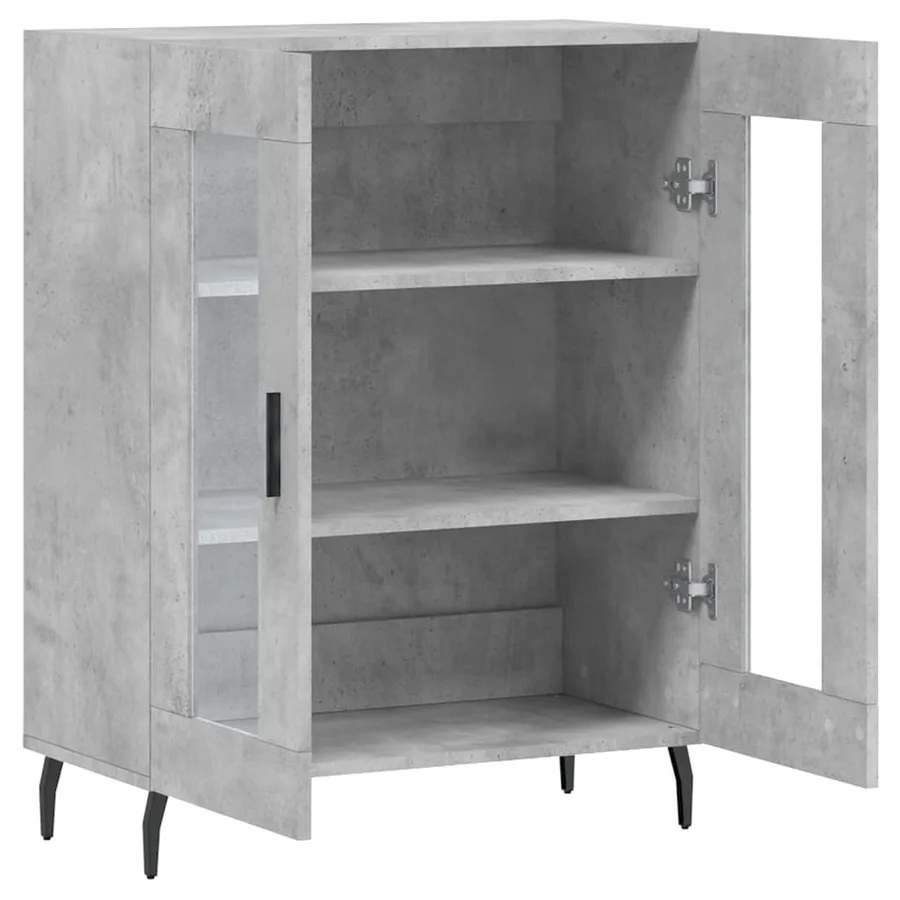 Buffet gris béton 69,5x34x90 cm bois d'ingénierie - 6